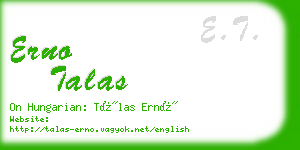 erno talas business card